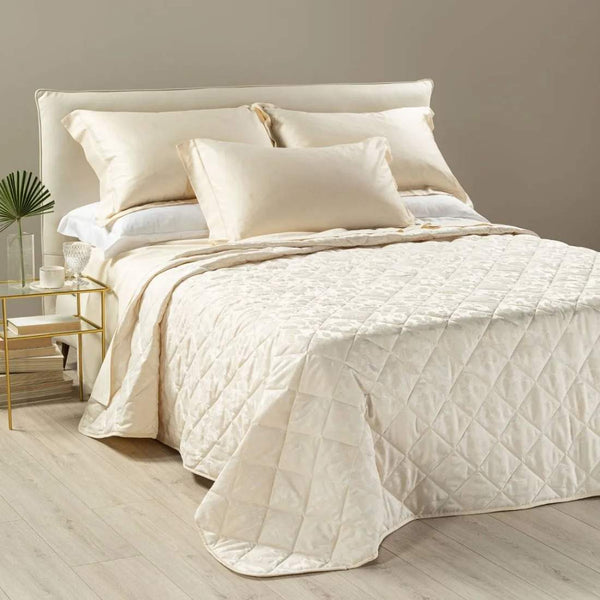 Trapunta primaverile matrimoniale Caleffi Floral quilt in raso jacquard – Tempesta  Home