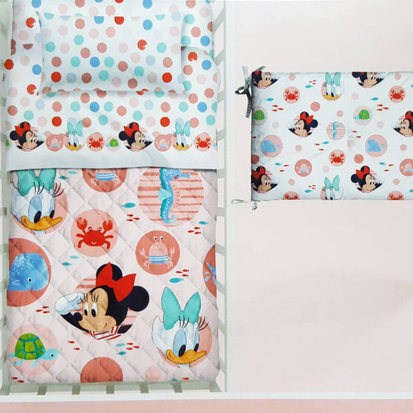 Completo Lenzuola Culla Baby Minnie, Linea Caleffi Disney per