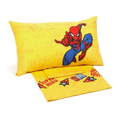 Spiderman hero completo lenzuola caleffi disney marvel in cotone per letto singolo piazza e mezza giallo